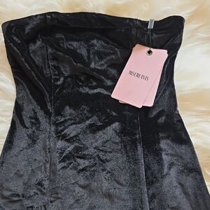 Miscreants Black Strapless Velvet Dress